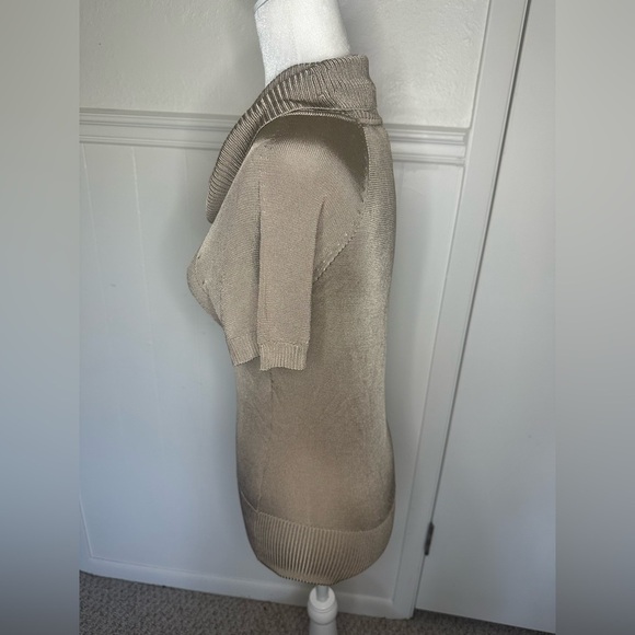 Ann Taylor Tan Cowl Neck Sweater with Short Sleeves size S petite NWT - Picture 4 of 9